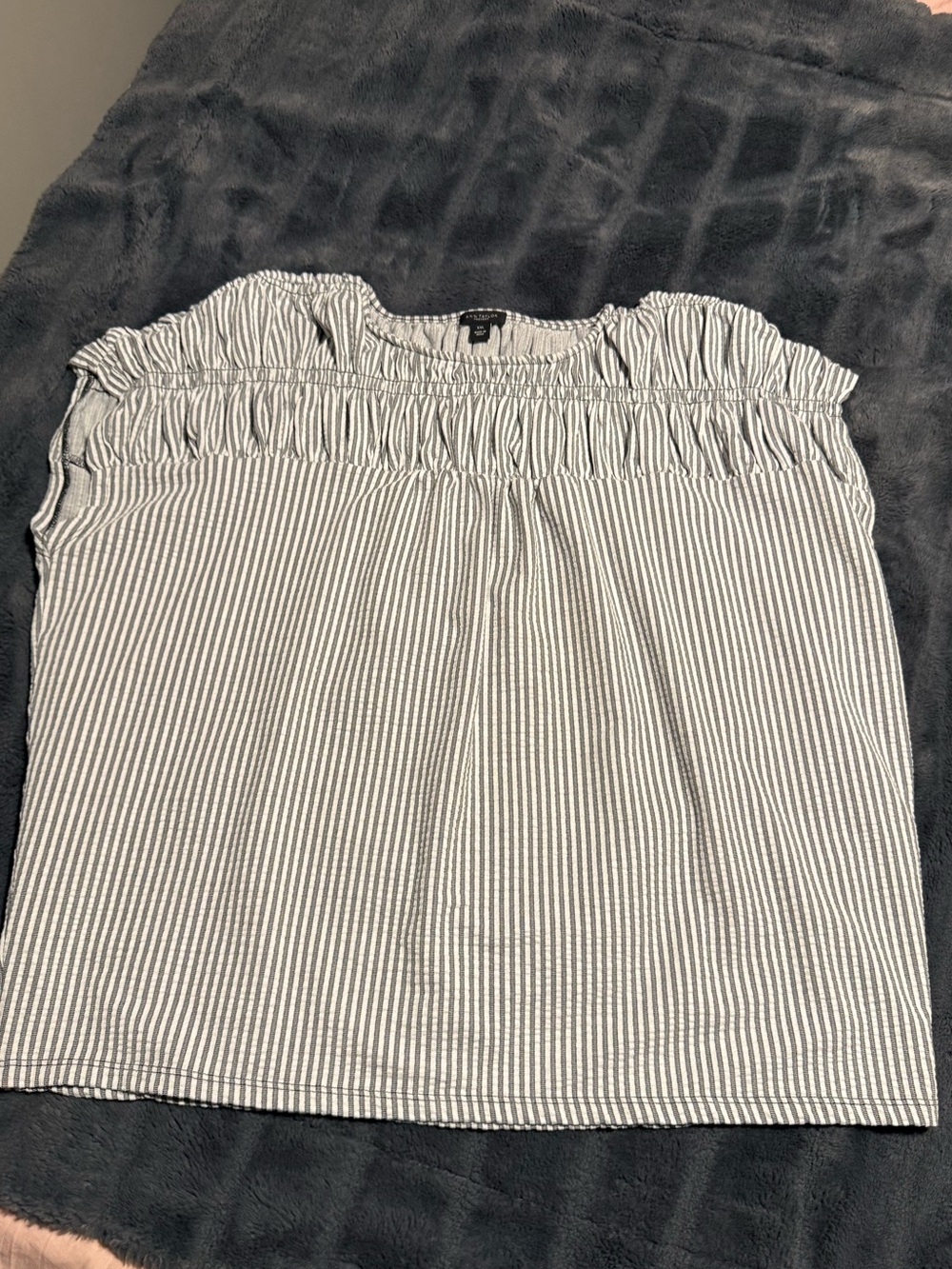 Ann Taylor Factory Striped Off-Shoulder Camisole - White and Navy